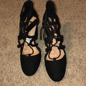 Black lace up heels
